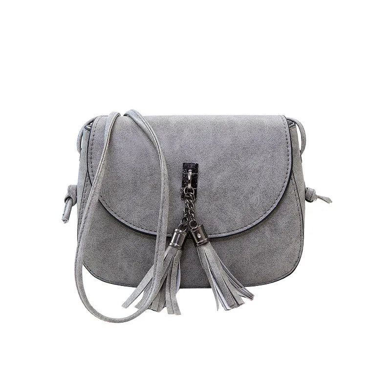 Women Shoulder Bag Leather Handbags Tassel Chain Messenger Bag