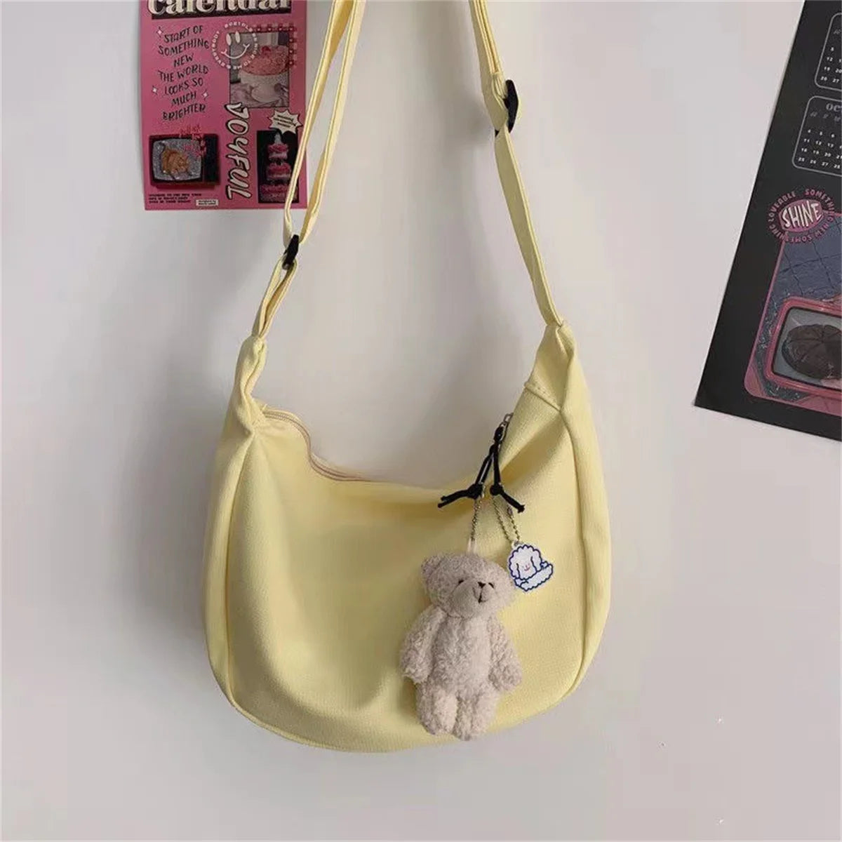 Women Shoulder Bag Solid Harajuku All-match Multifunction Large Capacity