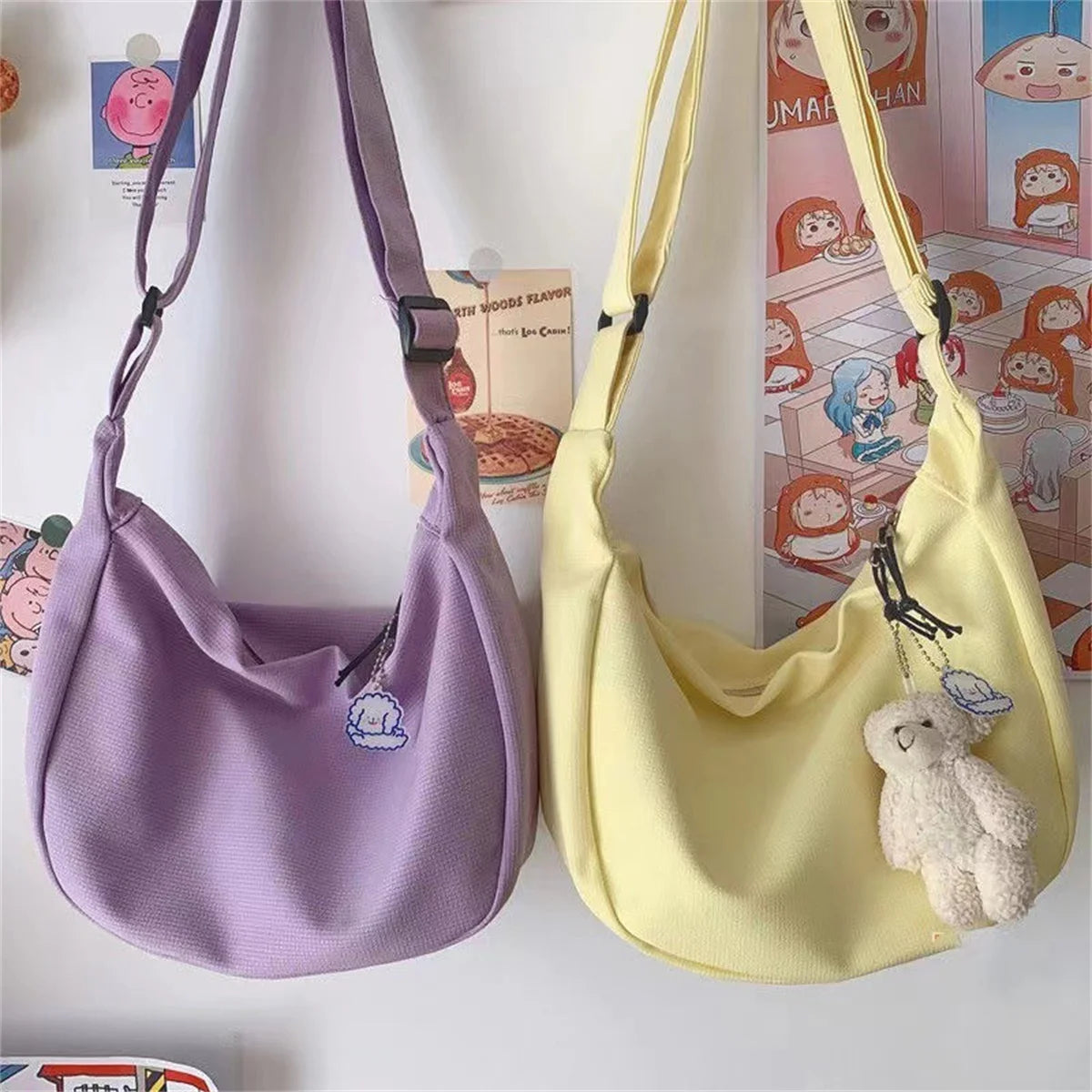 Women Shoulder Bag Solid Harajuku All-match Multifunction Large Capacity