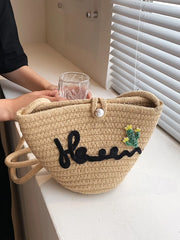 Summer Straw Bags Embroidered Large Totes Handbags