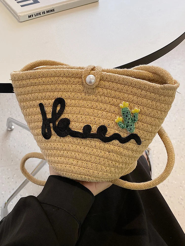 Summer Straw Bags Embroidered Large Totes Handbags