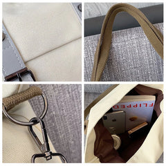 Canvas Shoulder Bag Large Capacity Casual Handbag for Girls