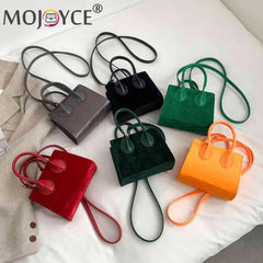 Women Shoulder Bag Casual Zipper Small Female Clutch Solid Flocking PU Leather