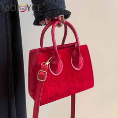 Women Shoulder Bag Casual Zipper Small Female Clutch Solid Flocking PU Leather