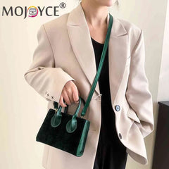 Women Shoulder Bag Casual Zipper Small Female Clutch Solid Flocking PU Leather