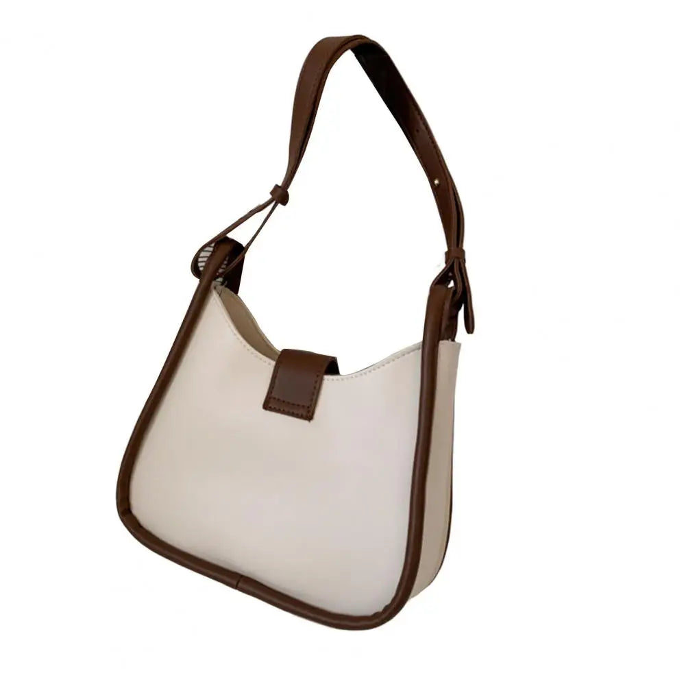 Shoulder Bag Large Capacity Faux Leather Zipper Closure Party Bag