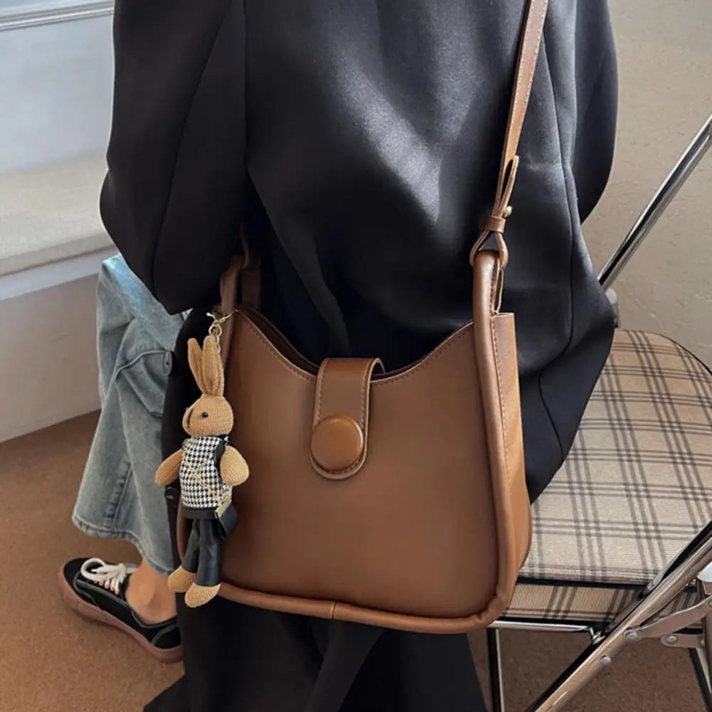 Shoulder Bag Large Capacity Faux Leather Zipper Closure Party Bag