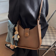 Shoulder Bag Large Capacity Faux Leather Zipper Closure Party Bag