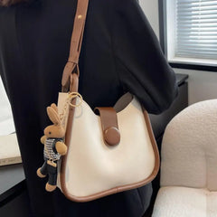 Shoulder Bag Large Capacity Faux Leather Zipper Closure Party Bag