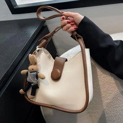 Shoulder Bag Large Capacity Faux Leather Zipper Closure Party Bag