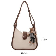 Shoulder Bag Large Capacity Faux Leather Zipper Closure Party Bag