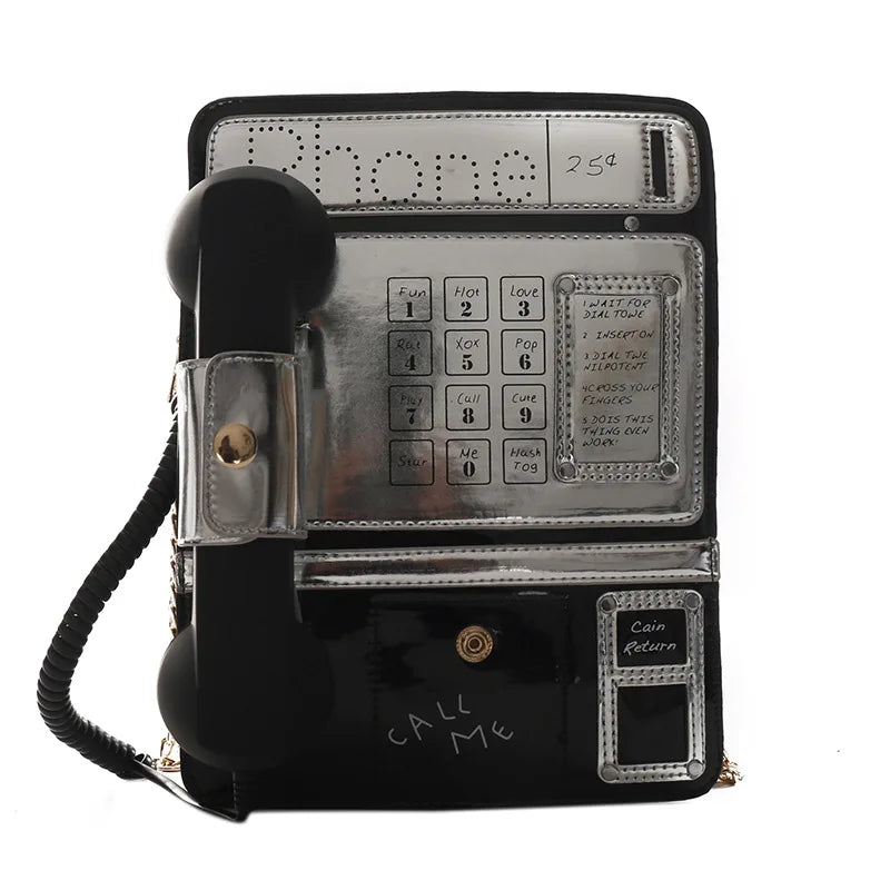 Cartoon Phone Shape Shoulder Bag Chain Crossbody Bag