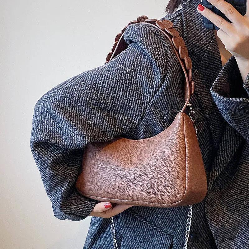 Women Shoulder Bag Petal Shoulder Handbags Armpit Strap Female Hobos Bag