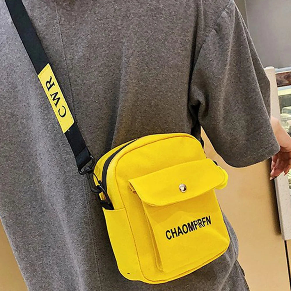 Canvas Shoulder Bag Casual Tote Zipper Crossbody Organizer