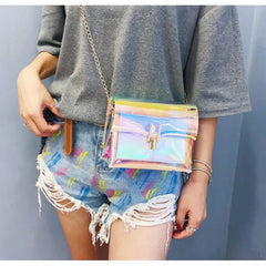 Women Shoulder Bag Laser Transparent Crossbody Messenger Beach Bag