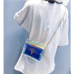 Women Shoulder Bag Laser Transparent Crossbody Messenger Beach Bag