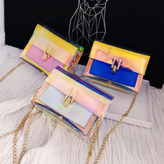 Women Shoulder Bag Laser Transparent Crossbody Messenger Beach Bag