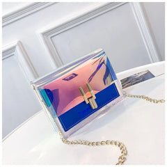 Women Shoulder Bag Laser Transparent Crossbody Messenger Beach Bag