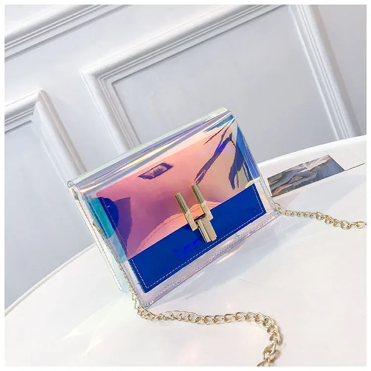 Women Shoulder Bag Laser Transparent Crossbody Messenger Beach Bag