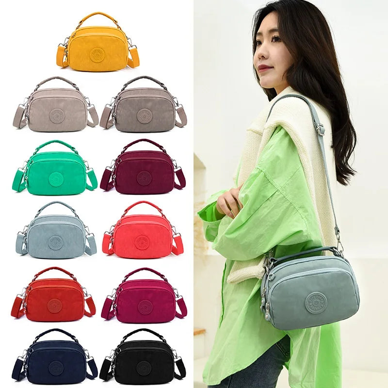 Canvas Shoulder Bag Casual Tote Handbag Zipper Messenger Crossbody