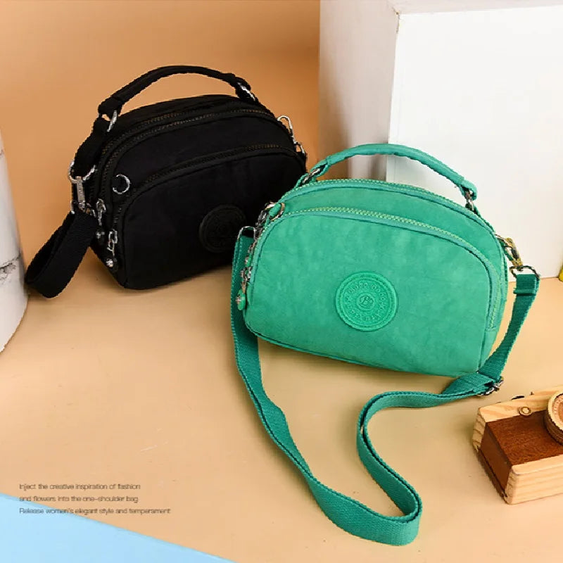 Canvas Shoulder Bag Casual Tote Handbag Zipper Messenger Crossbody