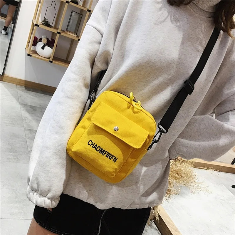 Casual Canvas Shoulder Bag Zipper Messenger Tote Handbag