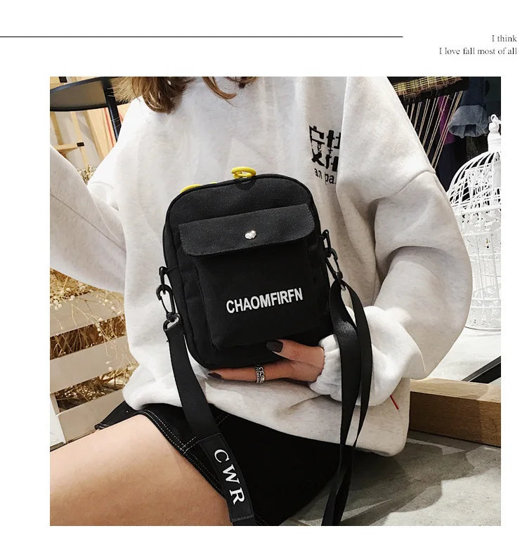 Casual Canvas Shoulder Bag Zipper Messenger Tote Handbag