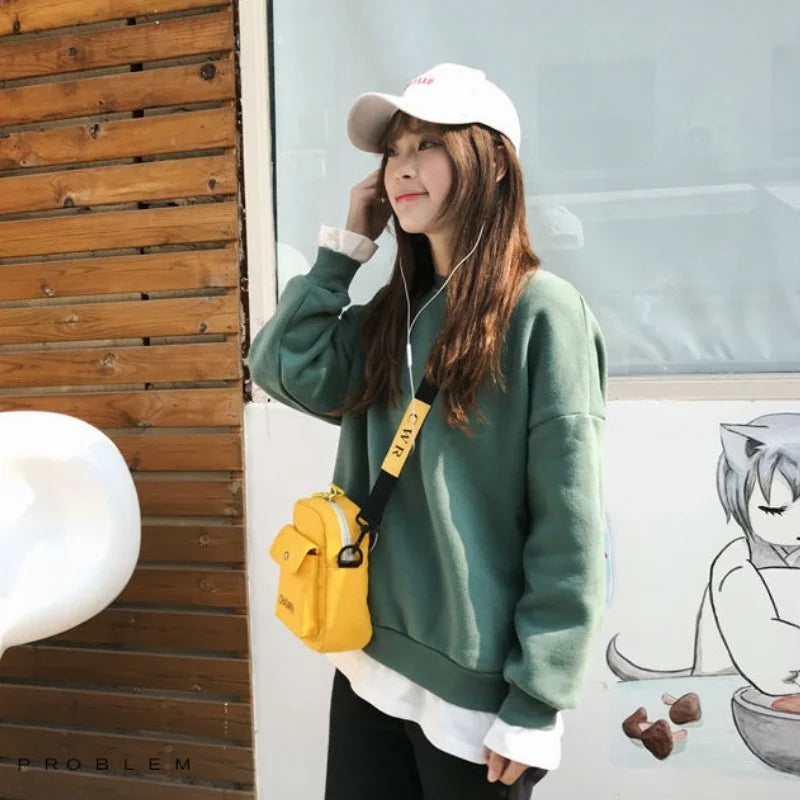 Women Shoulder Bag Casual Tote Outdoor Canvas Handbag Zipper Messenger