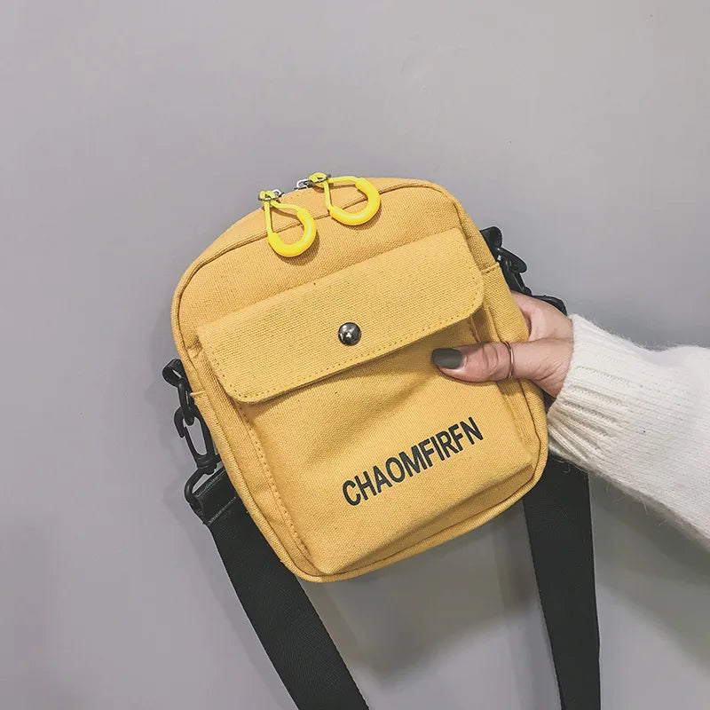 Women Shoulder Bag Pure Casual Tote Outdoor Bag Canvas Handbag Zipper Messenger