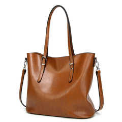 Oil Wax Leather Women Shoulder Bag Large Capacity Tote Bag