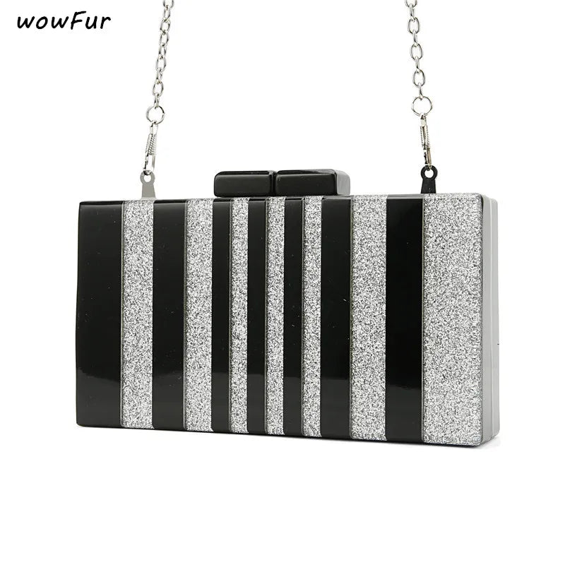 Women Shoulder Bag Daily Causal Tote Striped Clutch Purse Wallet