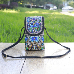 Ethnic Style Floral Embroidered Canvas Shoulder Bag Retro Handbag