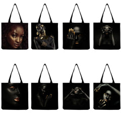 Customizable African Art Shoulder Bag Foldable Travel Tote