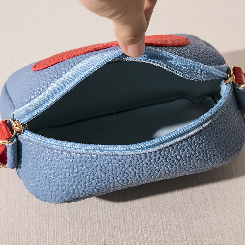 Small Crossbody Bag for Teenage Girl with Wide Strap, PU Leather