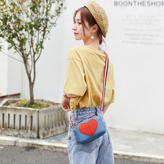 Small Crossbody Bag for Teenage Girl with Wide Strap, PU Leather