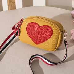 Small Crossbody Bag for Teenage Girl with Wide Strap, PU Leather
