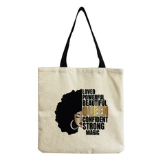 Queen and Crown Print Women's Shoulder Tote Bag for Travel and Beach