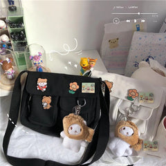 Japanese Harajuku Crossbody Bag Large Capacity Messenger Pouch for Shopping