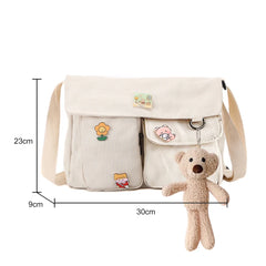 Japanese Harajuku Crossbody Bag Large Capacity Messenger Pouch for Shopping