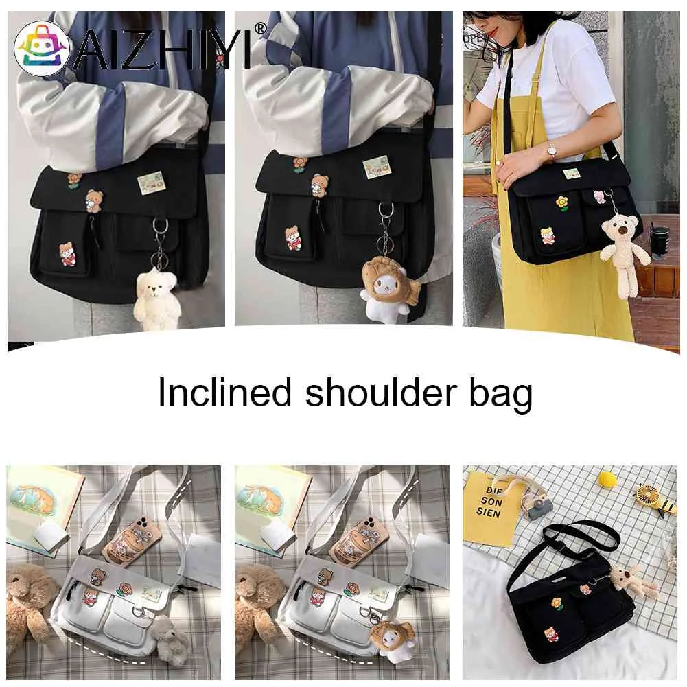Harajuku Women's Shoulder Bag Large Capacity Messenger Handbag for Shopping