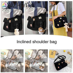 Harajuku Women's Shoulder Bag Large Capacity Messenger Handbag for Shopping