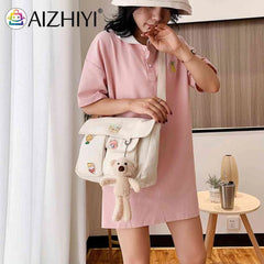 Harajuku Women's Shoulder Bag Large Capacity Messenger Handbag for Shopping