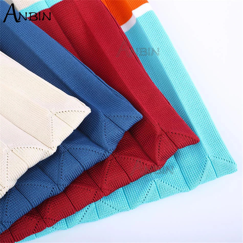 Women Shoulder Bag Knitted Colour Blocking Pleated Handbag