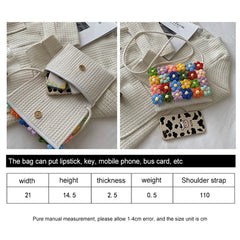 Knitting Floral Beach Holiday Shoulder Bag Large Capacity Crossbody