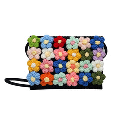 Knitting Floral Beach Holiday Shoulder Bag Large Capacity Crossbody