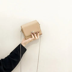 Women Shoulder Bag Solid High Leather Metal Chain Messenger Bag Evening Bag