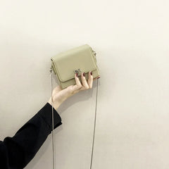 Women Shoulder Bag Solid High Leather Metal Chain Messenger Bag Evening Bag
