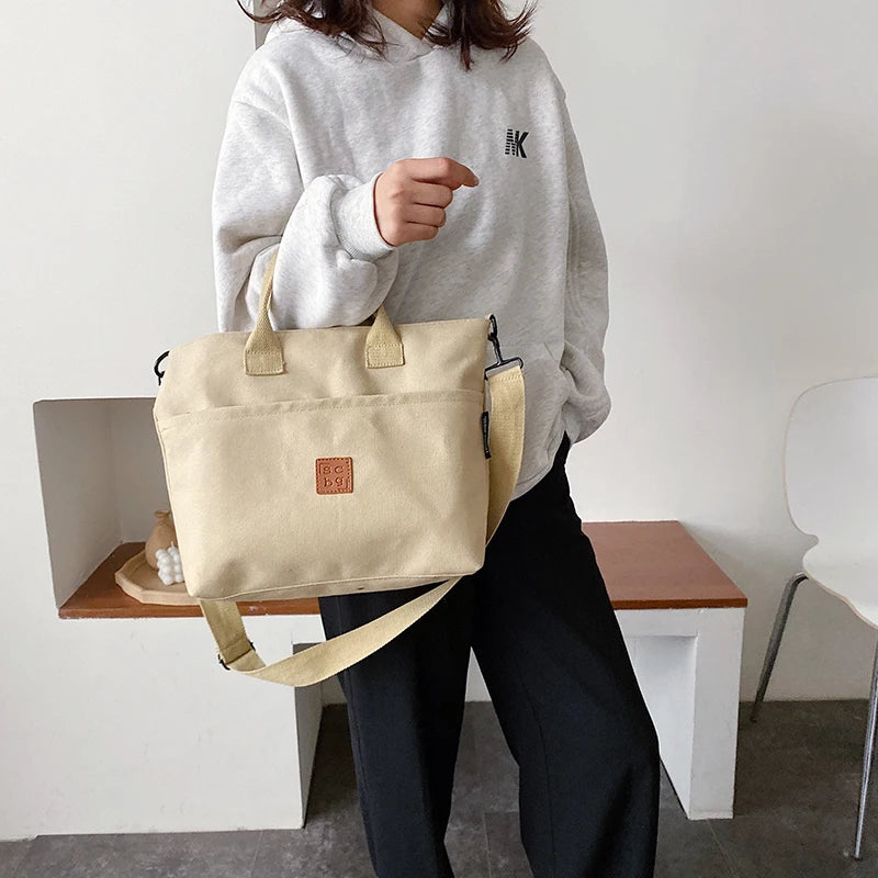 Canvas Shoulder Bag Crossbody Handbag Women Shopping Bag