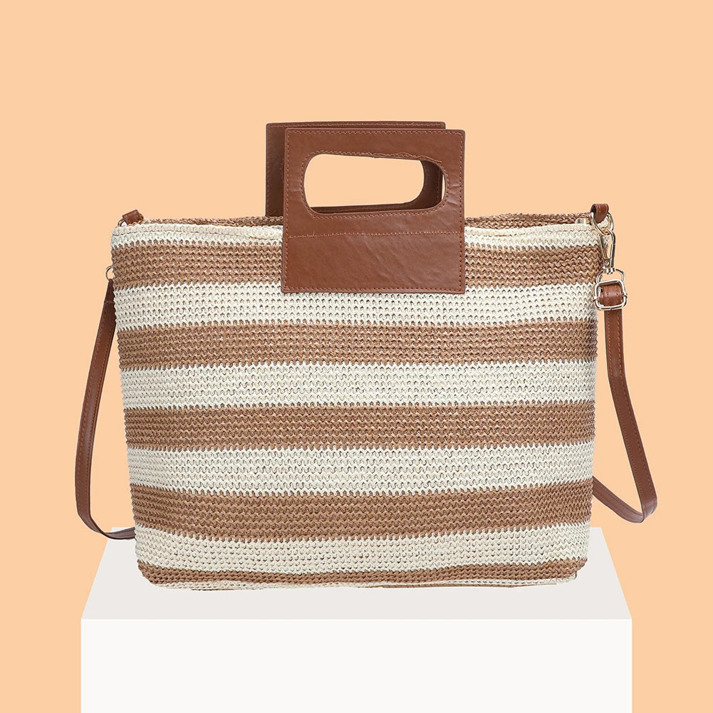 Large Capacity Knit Shoulder Bag Soft for Daily Travel