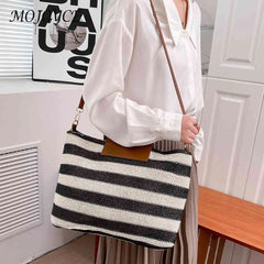 Large Capacity Knit Shoulder Bag Soft for Daily Travel